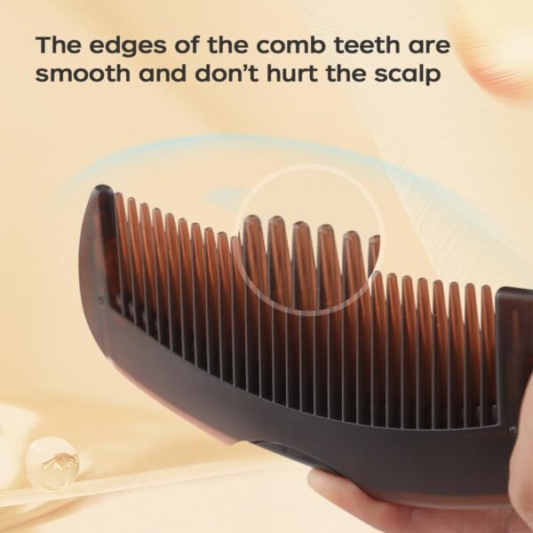 Dandruff Comb Self-cleaning, Scalp Care Massage Energy Comb, Plastic Wide Hollow Tooth Button Comb for Scalp Exfoliation with Gua Sha Handle for Healthier Scalp and Hair Growth for Women Men Kids - Image 4
