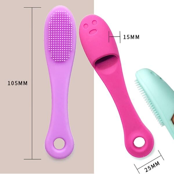 5-Pack Soft Silicone Manual Facial Cleansing Brushes, Face Scrubber Cleanser Brush for Gently and Effectively Cleaning, Removing Blackheads and Massaging - Image 3
