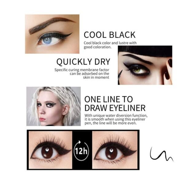 DNM Cat Eye Makeup Waterproof Neon Colorful Liquid Eyeliner Pen Make Up Comestics Long-lasting Black Eye Liner Pencil Makeup Tools (blue) - Image 6