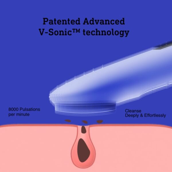 NågraCoola CLIE Facial Cleansing Brush, Waterproof and Rechargeable Face Scrub Brush for Men & Women, Cleansing, Exfoliating and Massaging, Electric Face Scrubber - Blue - Image 4