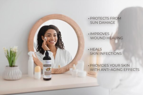 velona Argan Oil - 64 Fl Oz | 100% Pure and Natural | Morocco Oil | Stimulate Hair Growth, Skin, Body and Face Care | Nails Protector | Unrefined, Cold Pressed - Image 5