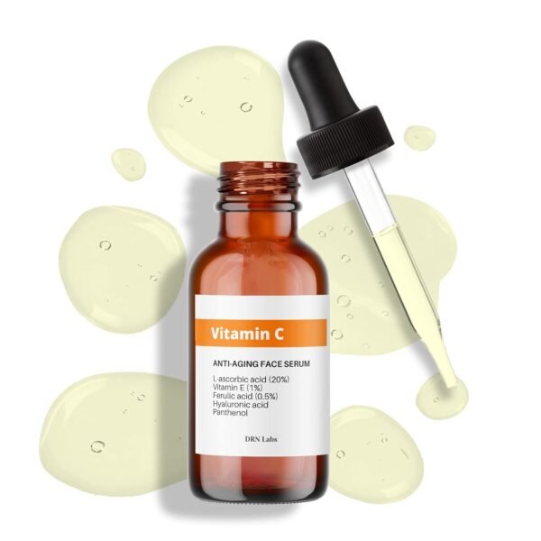 Vitamin C Serum with Vitamin E and Hyaluronic Acid with 20% L-Ascorbic Acid - Great for Hydration, Anti-Aging, Brightening and Reducing Appearnace of Wrinkles by DRN Labs. 1 Fl Oz - Image 3
