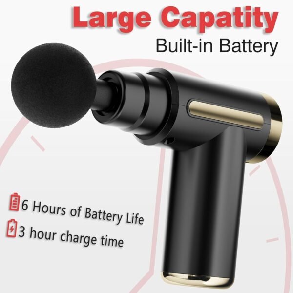 Massage Gun,Massage Gun Deep Tissue for Pain Relief with 4 Massage Heads & 6 Speeds, Birthday Gifts for Mom Dad Men Woman - Image 5