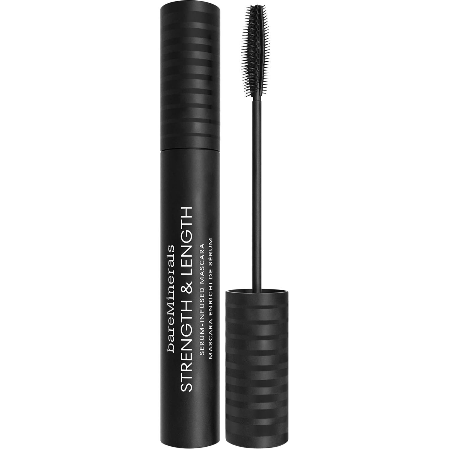 bareMinerals Strength & Length Serum-Infused Black Mascara with Plant-Based Lash Serum, Lengthens, Lifts + Defines Lashes for Healthier Lashes, Vegan - Image 2