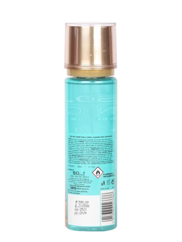 S.O U.nique Cashmere Floral Body Mist - 150Ml | Pink Pear & Tiare Flower Fragrance Mist | Long Lasting Perfume Mist | Body Spray For Women - Image 3