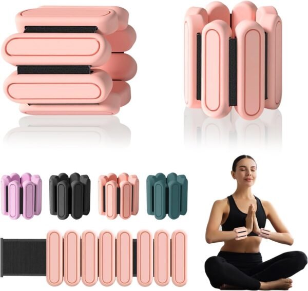 Adjustable Ankle Weights for Women Set of 2 (1Lbs Each),Pilates Wrist Weights Suitable for Yoga,Walking,Dance,Jogging,Gym - Image 2