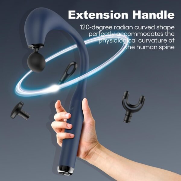 Massage Gun Deep Tissue with Extended Handle Revolutionary U-Shaped Back Massager,Body Massager for Neck,Shoulder,Leg(Dark Blue) - Image 3