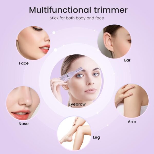 Nose Hair Trimmer for Women - 2 in 1 Professional Painless Eyebrow and Facial Hair Trimmer for Men and Women, USB Rechargeable Trimmer Double Edged Blades Easy to Clean - Image 4