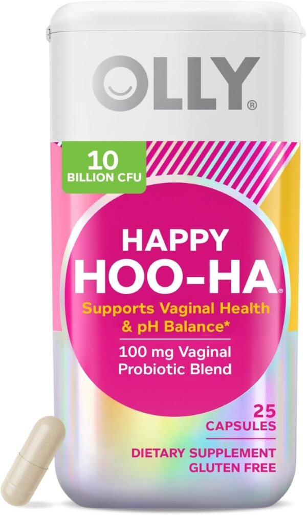 OLLY Happy Hoo-Ha Capsules, Probiotic for Women, Vaginal Health and pH Balance, 10 Billion CFU, Gluten Free - 25 Count - Image 2