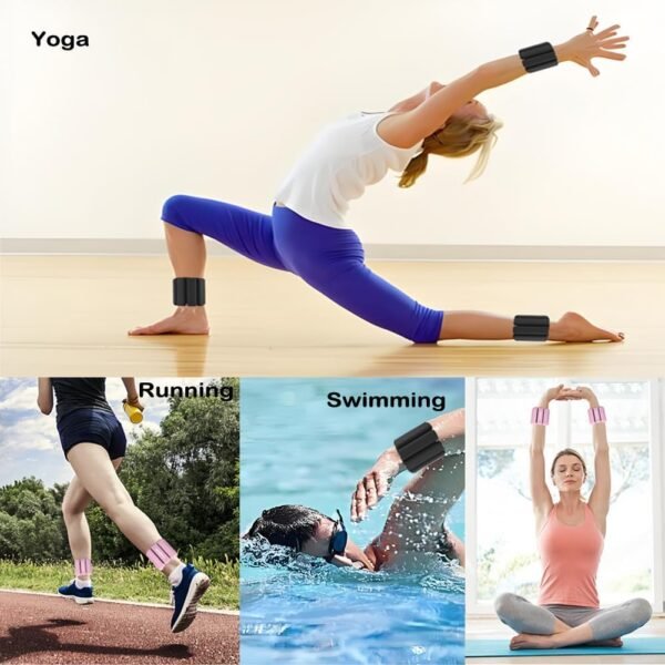 Wrist and Ankle Weights Set of 2(1Lbs Each) Adjustable Silicone Wrist Bangles for Women's and Men Home Gym, Walking, Running and Yoga Strength Training with Resistance Bands as Gift - Image 7