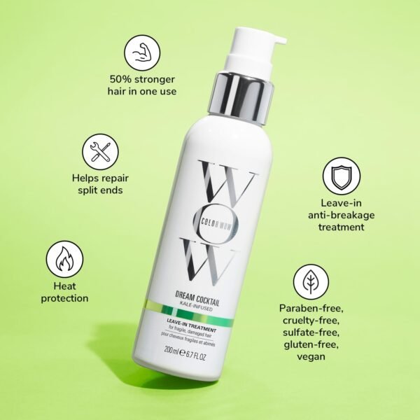 COLOR WOW Dream Cocktail Kale Infused Leave-in Treatment – for fragile, damaged hair | Reduce hair breakage by 50% in a single use | Powerful heat protectant - Image 7