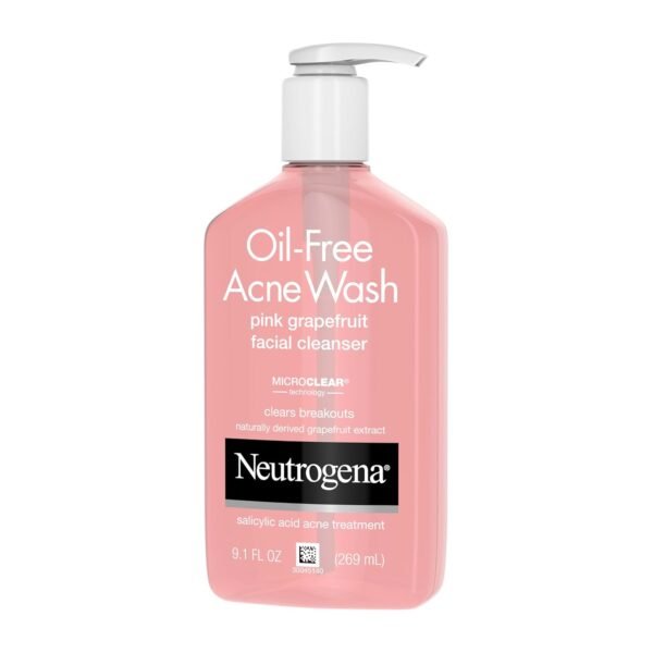 Neutrogena Oil-Free Salicylic Acid Pink Grapefruit Pore Cleansing Acne Wash and Facial Cleanser with Vitamin C, 9.1 fl. oz - Image 7