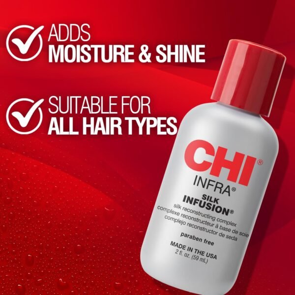 CHI Infra Silk Infusion, Leave-In Reconstructing Treatment To Strengthen & Protect All Hair Types, Alcohol-Free, 2 Oz - Image 4