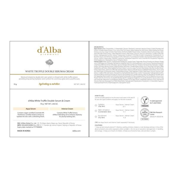 d'alba Piedmont Italian White Truffle Double Serum & Cream, Vegan Skincare, 2-in-1 Face Moisturizer, Vegan Collagen, Skin Firming and Tightening, Non Comedogenic, Suitable for All Skin Types (2.46 oz) - Image 10