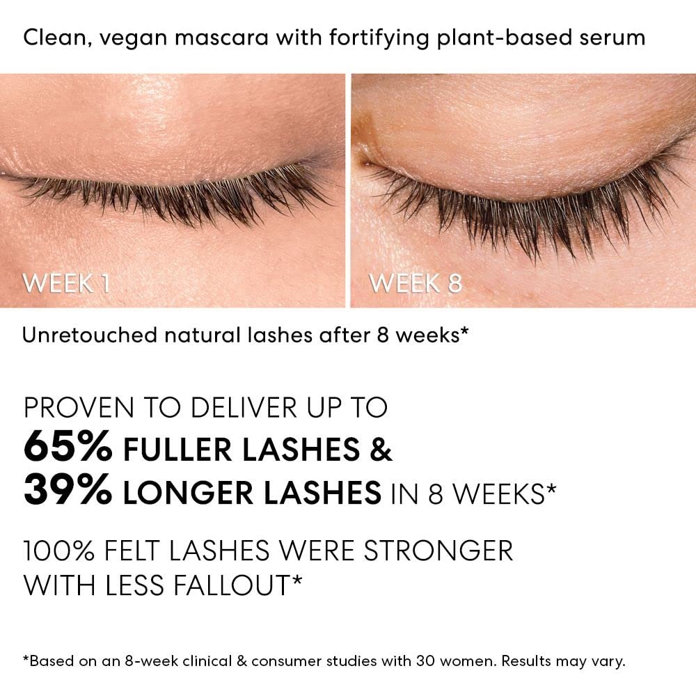 bareMinerals Strength & Length Serum-Infused Black Mascara with Plant-Based Lash Serum, Lengthens, Lifts + Defines Lashes for Healthier Lashes, Vegan - Image 4