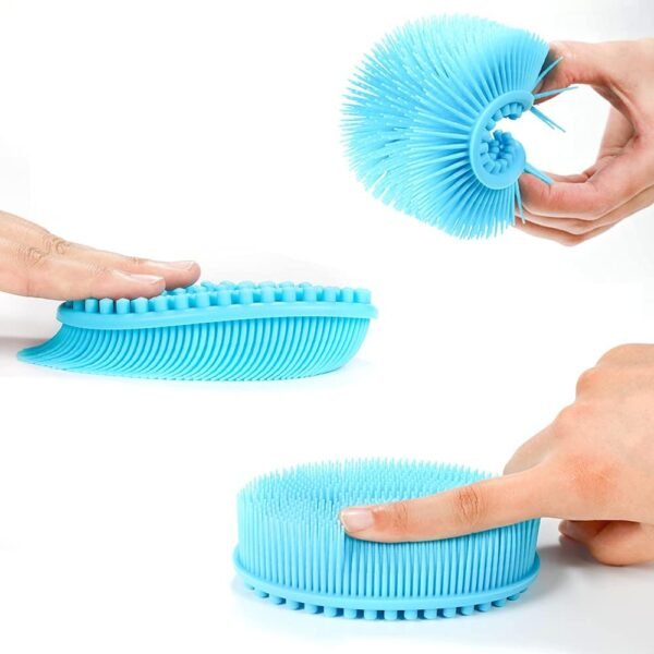 TDHDIKE Silicone Body Scrubber Loofah - Set of 3 Soft Exfoliating Body Bath Shower Scrubber Loofah Brush for Sensitive Kids Women Men All Kinds of Skin - Image 4
