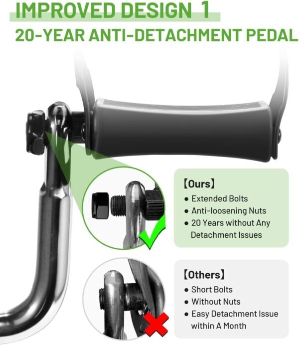 Under Desk Bike Pedal Exerciser, Portable Mini Exercise Bike with LCD Display for Home/Office, Desk Cycle for Leg/Arm with Handle, Leg Exerciser While Sitting for Physical Therapy - Image 4