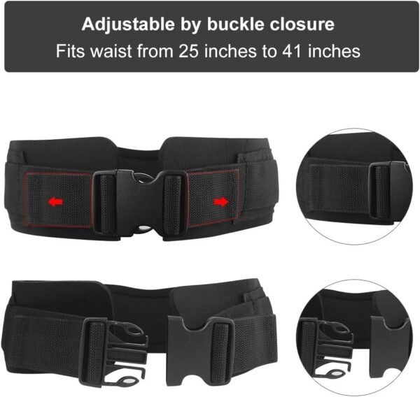 Waist Belt Neoprene Padded Gym Pulley Strap with Rings for Cable Machines Fitness Exercise Speed Agility Resistance Training - Image 6