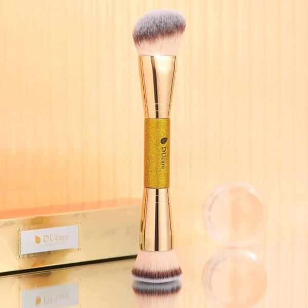 DUcare Foundation Brush Contour Bronzer Makeup Brush Double Ended Self Tanner Brush Sculpting Brush for Blending Liquid Powder Concealer Cream Cosmetics Blush Buffe - Image 8
