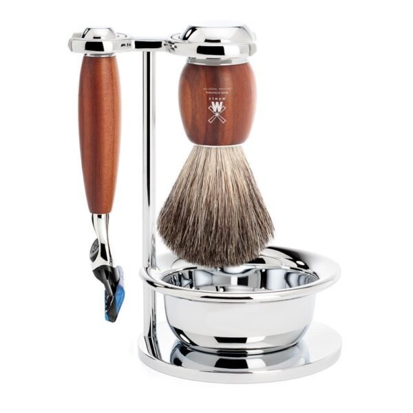 MÜHLE VIVO Plumwood 4-piece Pure Badger 5-Blade Razor Shaving Set - Image 2