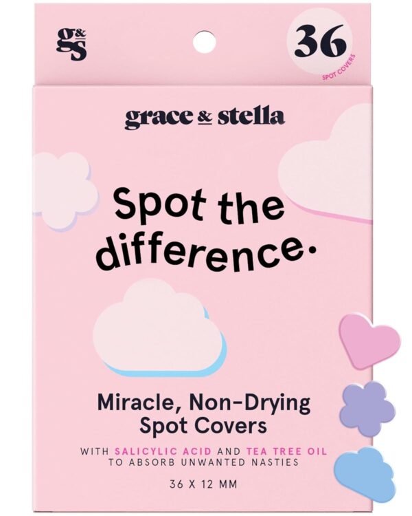 grace & stella Pimple Patches for Face - Cute Hydrocolloid Dots That Help Protect Acne & Reduce Redness - Fun Zit Stickers to Cover Blemishes - Dermatologist-Tested, Vegan (Multishape, 36 Count) - Image 2