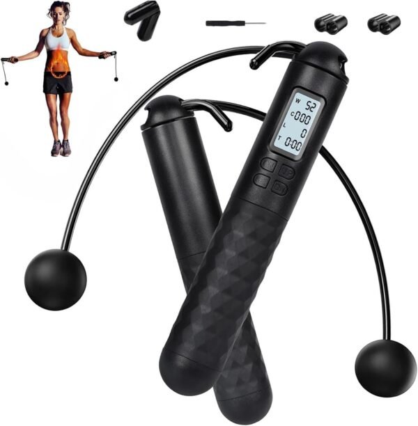Cordless Gravity Jump Rope, Skipping Weighted Jump Rope With Counter, Adjustable Ropeless Jump Ropes Calorie Counter For Fitness, Home, Indoor Outdoor Exercise, Workout, Gym - Image 2