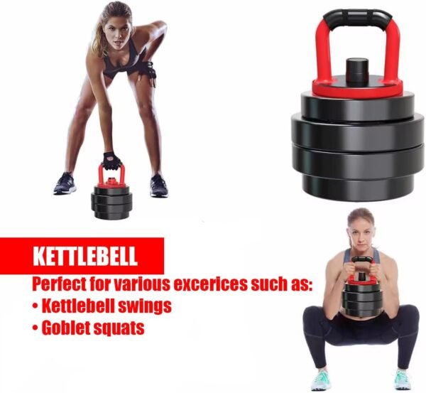 NEW Adjustable Dumbbells/Barbell/Kettlebell/Push-Up Stand - 22lb/33lb/44lb/66lb/88lb, 10kg/15kg/20kg/30kg/40kg - Home Gym Equipment for Men and Women - Image 5