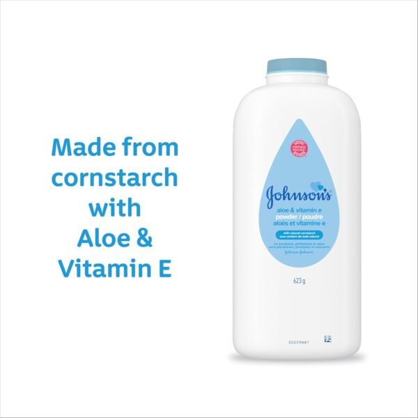 Johnson's Baby Powder, Pure Cornstarch, Aloe & Vitamin E, 22 Ounce (Pack of 3) - Packaging May Vary - Image 3