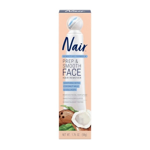 NAIR Exfoliating Facial Hair Removal Cream for Women - Smooth Skin Solution with Collagen for Sensitive Skincare - Image 2