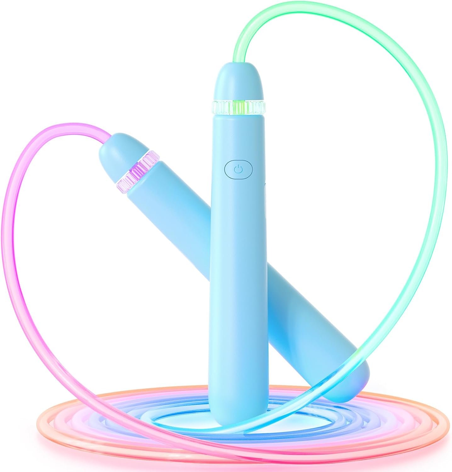 LED Light Up Jump Rope for Kids and Adult, Adjustable Glowing Skipping Rope for Boys and Girls, Colorful Luminous Jumping Rope for Fitness and Workout Blue - Image 2