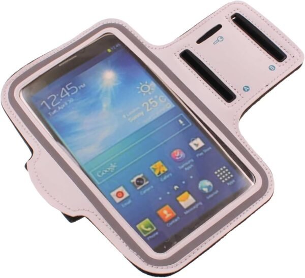 Sports Running Armband Compatible with Samsung Galaxy A25 5G/A15 5G Phones - White Gym Workout Case Cover Band - Image 2