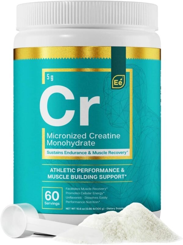 Essential Elements Monohydrate Creatine Powder for Women and Men - Micronized Creatine Instantized - Unflavored Pure Creatine Powder Supplements - 60 Servings - Image 2