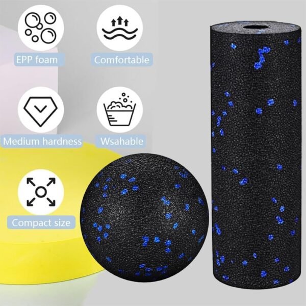 Mini Foam Roller - Muscle Massage Rollers for Trigger Point Therapy, Myofascial Release, Deep Tissue Fitness Massage & Relax Tight Muscles, Peanut Ball & Trigger Point (Blue) - Image 4
