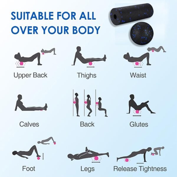 Mini Foam Roller - Muscle Massage Rollers for Trigger Point Therapy, Myofascial Release, Deep Tissue Fitness Massage & Relax Tight Muscles, Peanut Ball & Trigger Point (Blue) - Image 7