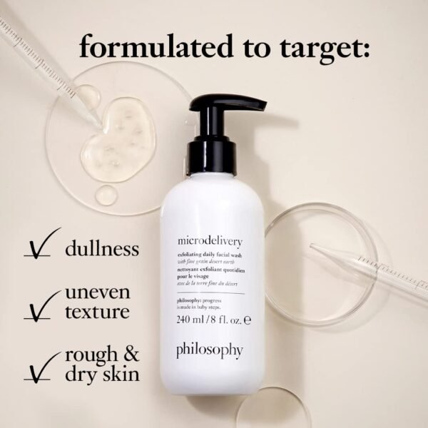 philosophy microdelivery exfoliating daily facial wash - with fine grain desert earth & gentle amino acids - scrubs away impurities & dead skin cells to alleviate dryness and rough texture - Image 6