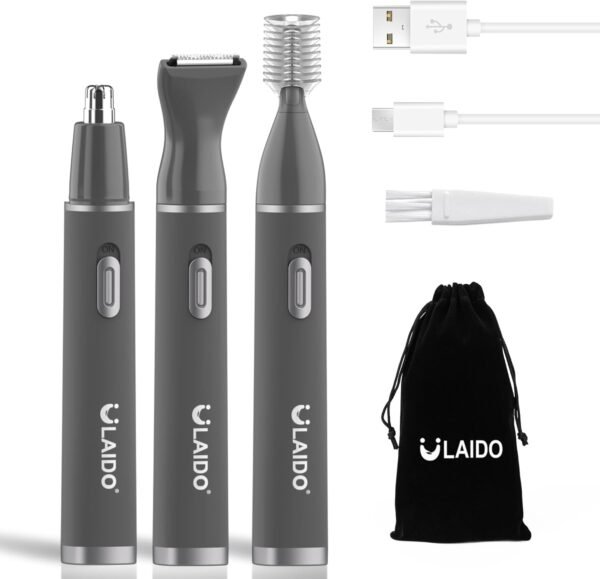 Ear and Nose Hair Trimmer for Men, 3 in 1 Eyebrow & Facial & Nose Hair Trimmer Clipper, 2025er Painless USB Rechargeable Hair Trimmers with High-Speed, Easy Cleaning - Image 2