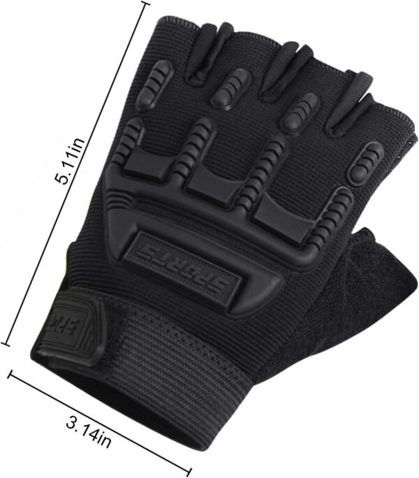 Kids Half Finger Cycling Gloves Mittens Breathable Non Slip Fingerless Bike Riding Gloves Shockproof Sports Training Gloves UV Protection Outdoor Skateboard Gloves for Boys Girls 6-10Y - Image 6