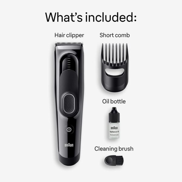 Braun Hair Clippers Series 5 5310, Hair Clippers for Men, Hair Clip from Home with 9 Length Settings, Incl. Memory SafetyLock Recall Setting, Ultra-Sharp Blades, 2 Combs, - Image 3