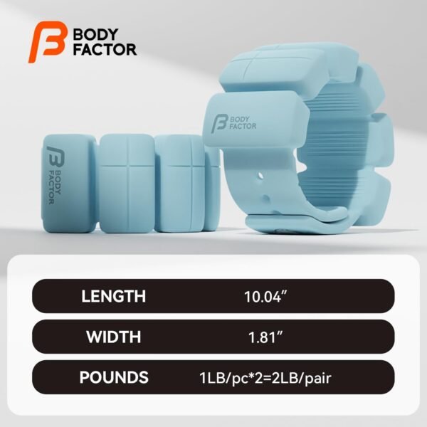 Silicone Wrist Weights for Women Men Kids Wearable Waterproof Adjustable Size for Swimming Gym Walking Running Dance Yoga Set of 2（1 lb Each） - Image 2