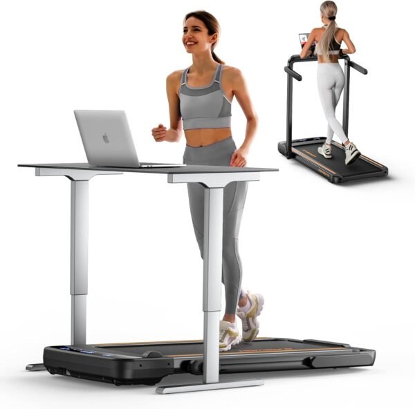 3.0HP Foldable Compact Treadmill,2 in 1 Walking Pad & Jogging Machine for Home/Office,Dual LED Touch Screens Folding Under Desk Motorized Treadmills 265lbs, App& Remote Control,Assembly-Free - Image 7