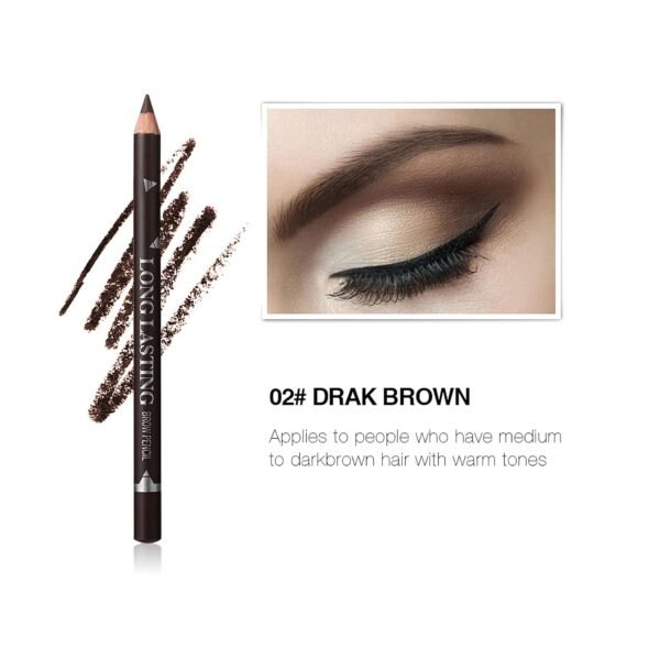 12 Pcs Dark Brown Eyebrow Pencil Eyeliner Makeup，Soft Textured，Easy to Color，Waterproof，Long Lasting Eyebrow Tint Pen for Fills in Sparse Areas and Gaps Create a Natural Eye Brow - Image 3