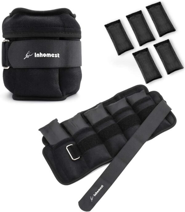 Adjustable Ankle Weights 1-5/10/12 Lbs Leg Weights for Men Women,Wrist Ankle Weights for Physical Therapy,Yoga Pilates,Workout,Walking,Jogging - Image 2