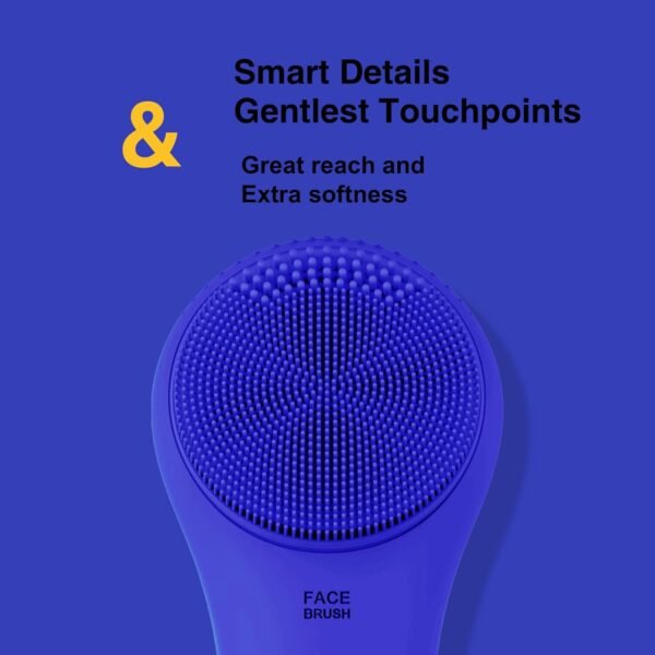 NågraCoola CLIE Facial Cleansing Brush, Waterproof and Rechargeable Face Scrub Brush for Men & Women, Cleansing, Exfoliating and Massaging, Electric Face Scrubber - Blue - Image 7