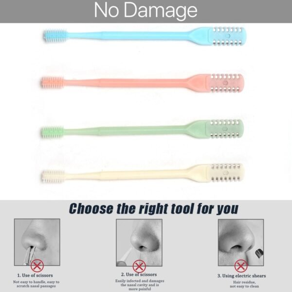 VANANA Nasal Hair Cutter, Manual Nose Hair Trimmer 360 Degree Rotate to Clean Double Sided Head Brush Nose Hair Plucker for Women Men, with Storage Box (12 Pieces, Multicolor) - Image 8