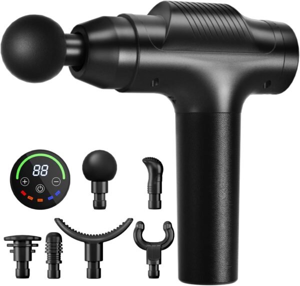 Massage Gun Deep Tissue,Portable Electric Muscle Massager,High Intensity Percussion Massager for Pain Relief with 20 Speeds & LED Screen,Black - Image 2