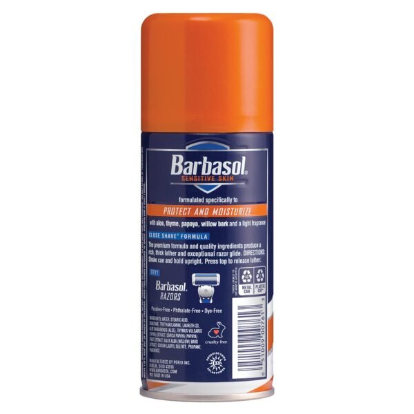 Barbasol Sensitive Skin Thick and Rich Shaving Cream, 7 Ounce, Pack of 6 - Image 4