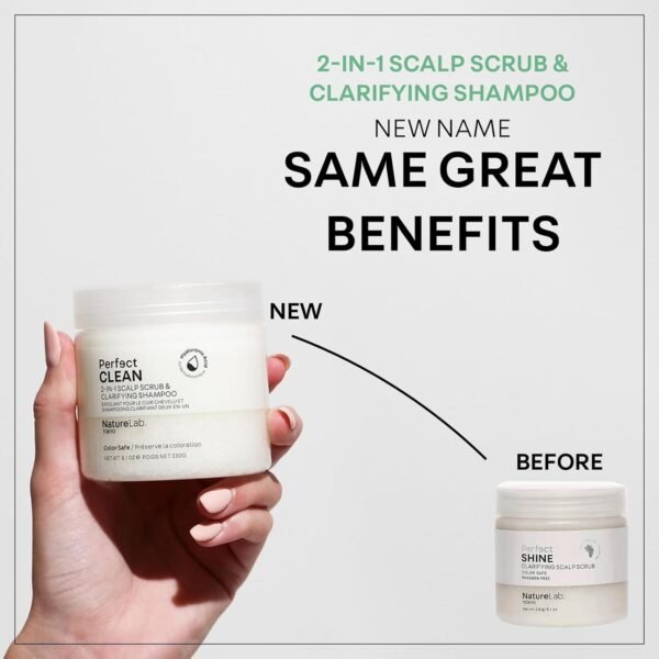 NATURELAB. TOKYO Perfect Clean Clarifying Scalp Scrub: 2-in-1 Shampoo and Scalp Scrub Hair Treatment to Clarify and Remove Product Buildup for Immense Shine I 8.1 OZ / 230G - Image 5