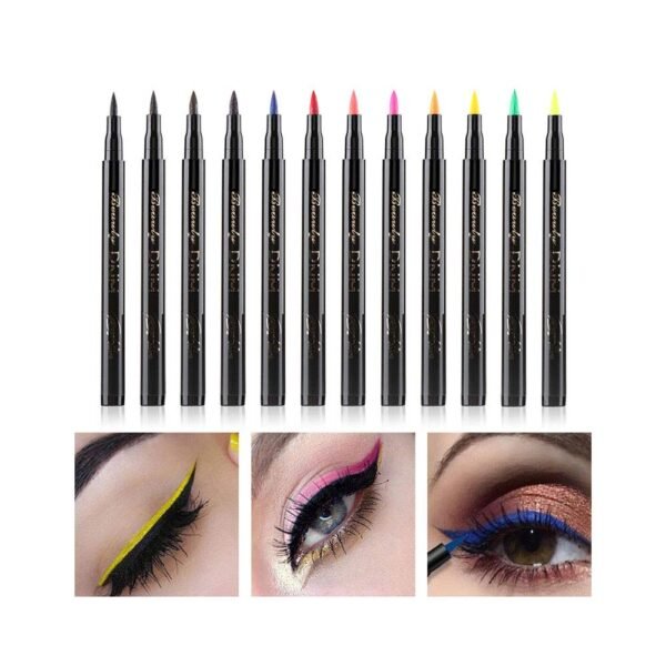 DNM Cat Eye Makeup Waterproof Neon Colorful Liquid Eyeliner Pen Make Up Comestics Long-lasting Black Eye Liner Pencil Makeup Tools (blue) - Image 8