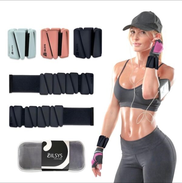 Adjustable Silicone Wrist & Ankle Weights, Set of 2 (1Lbs Each) Perfect for Running, Yoga,Dance, Barre,Pilates, Strength Training, Arm Toning, Exercise for Men & Women - Image 8