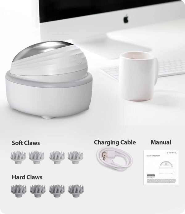 Electric Scalp Massager, Waterproof Electric Hair Massager with 8 Massage Claws, Portable Head Massager Scalp Stress Relax, Handheld Hair Scalp Massager for Stress Relief - Image 8